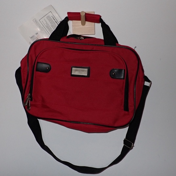 Brand New Saddlebred Red Small Soft Luggage with Trolley a Passthrough Carry On - Picture 1 of 16